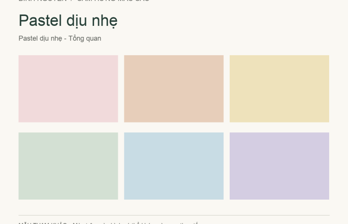 Bảng màu pastel dịu nhẹ
